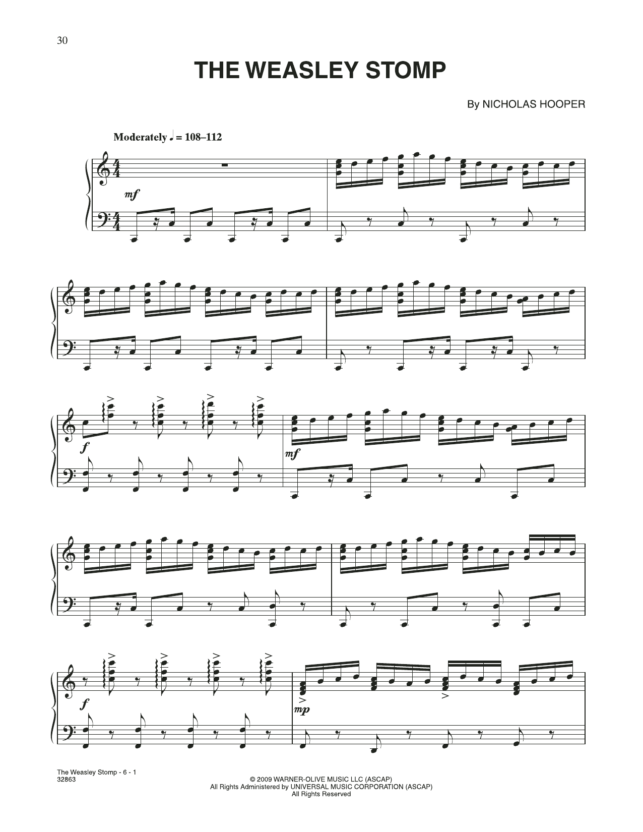 Learn to play Nicholas Hooper The Weasley Stomp (from Harry Potter) sheet music for Piano Solo in minutes. Price: 7.8900$ Nicholas Hooper The Weasley Stomp (from Harry Potter) sheet music notes and chords arranged for Piano Solo