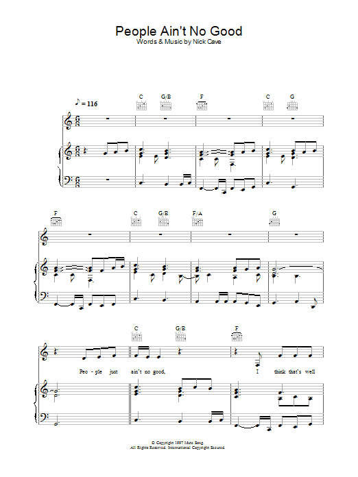 Nick Cave & The Bad Seeds People Ain't No Good (from Shrek 2) sheet music notes and chords. Download Printable PDF.