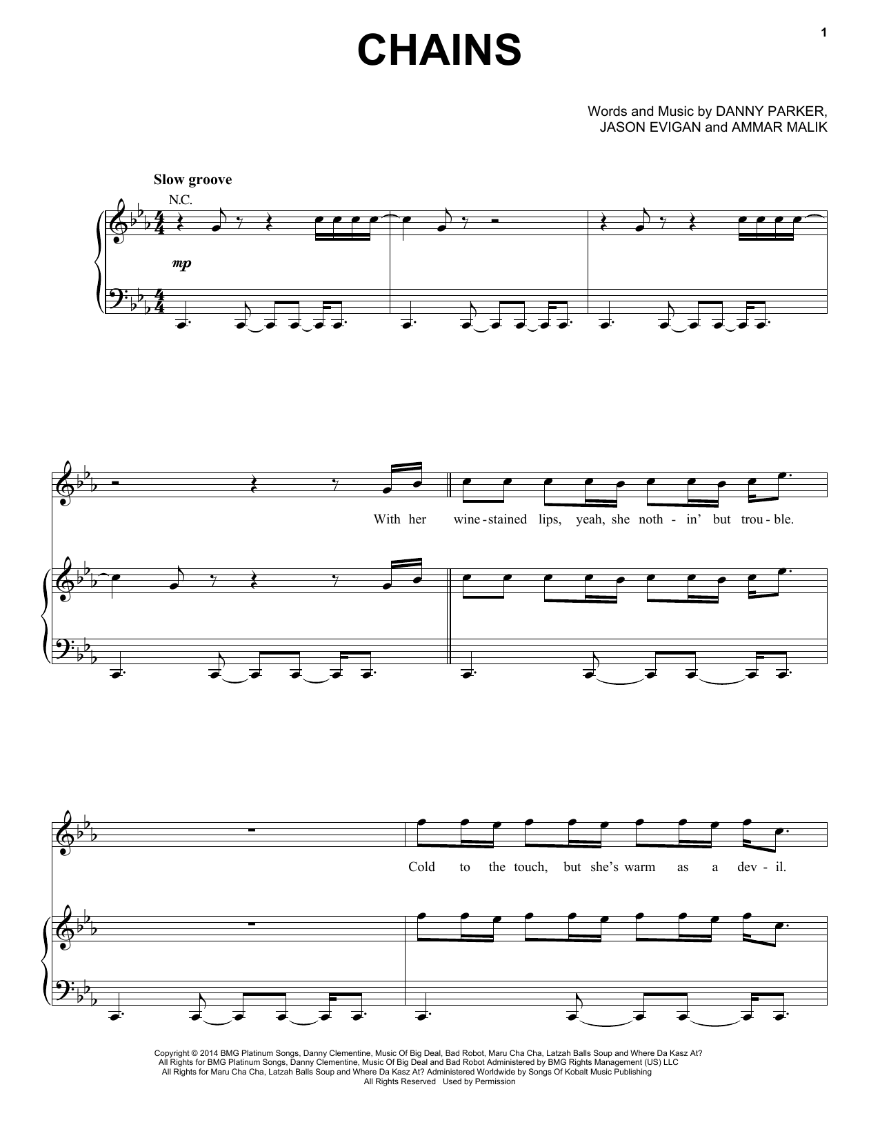 Learn to play Nick Jonas Chains sheet music for Piano, Vocal & Guitar Chords (Right-Hand Melody) in minutes. Price: 7.8900$ Nick Jonas Chains sheet music notes and chords arranged for Piano, Vocal & Guitar Chords (Right-Hand Melody)