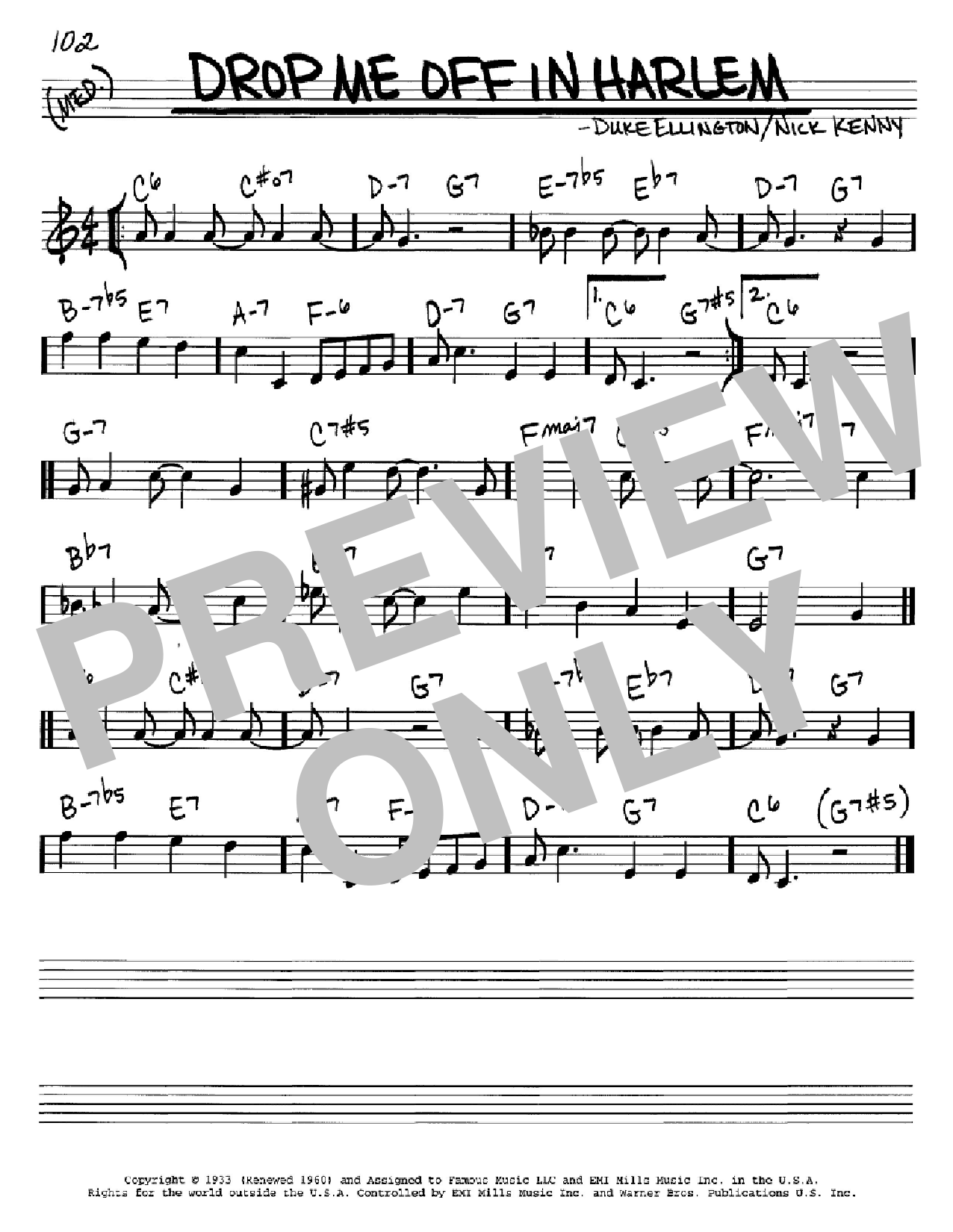 Learn to play Nick Kenny Drop Me Off In Harlem sheet music for Real Book – Melody & Chords – C Instruments in minutes. Price: 5.9900$ Nick Kenny Drop Me Off In Harlem sheet music notes and chords arranged for Real Book – Melody & Chords – C Instruments
