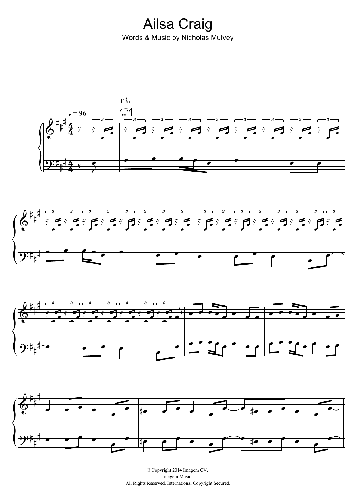 Learn to play Nick Mulvey Ailsa Craig sheet music for Piano, Vocal & Guitar Chords in minutes. Price: 7.8900$ Nick Mulvey Ailsa Craig sheet music notes and chords arranged for Piano, Vocal & Guitar Chords