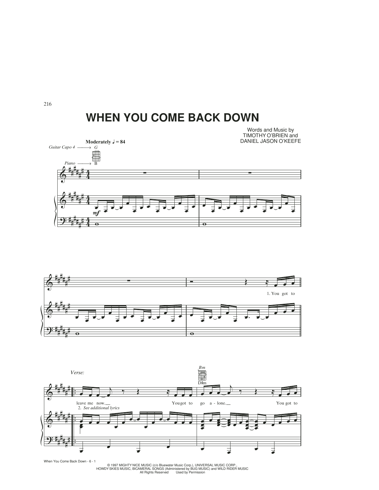 Nickel Creek When You Come Back Down sheet music notes and chords. Download Printable PDF.