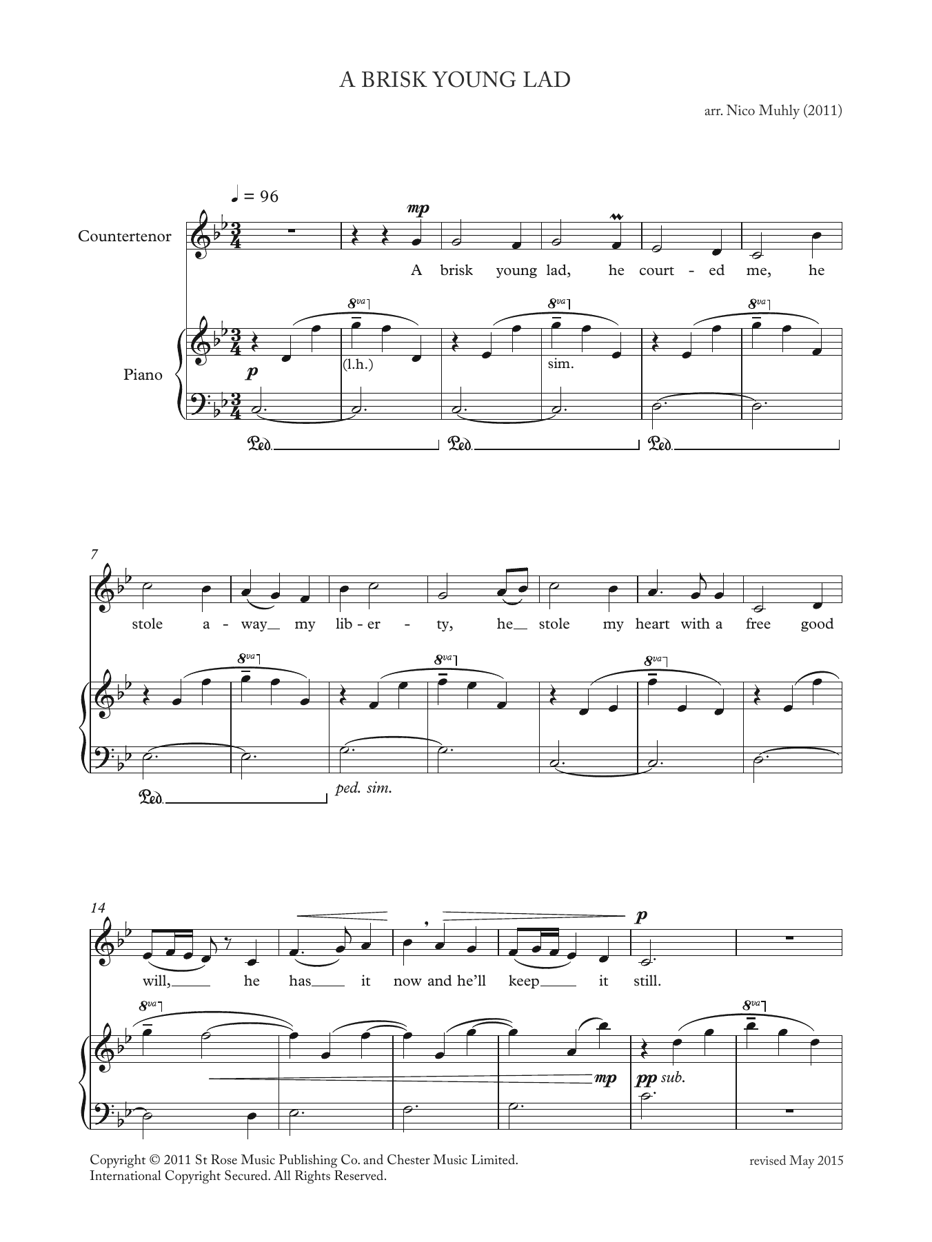 Learn to play Nico Muhly A Brisk Young Lad (from 'Four Traditional Songs') sheet music for Piano & Vocal in minutes. Price: 7.8900$ Nico Muhly A Brisk Young Lad (from 'Four Traditional Songs') sheet music notes and chords arranged for Piano & Vocal