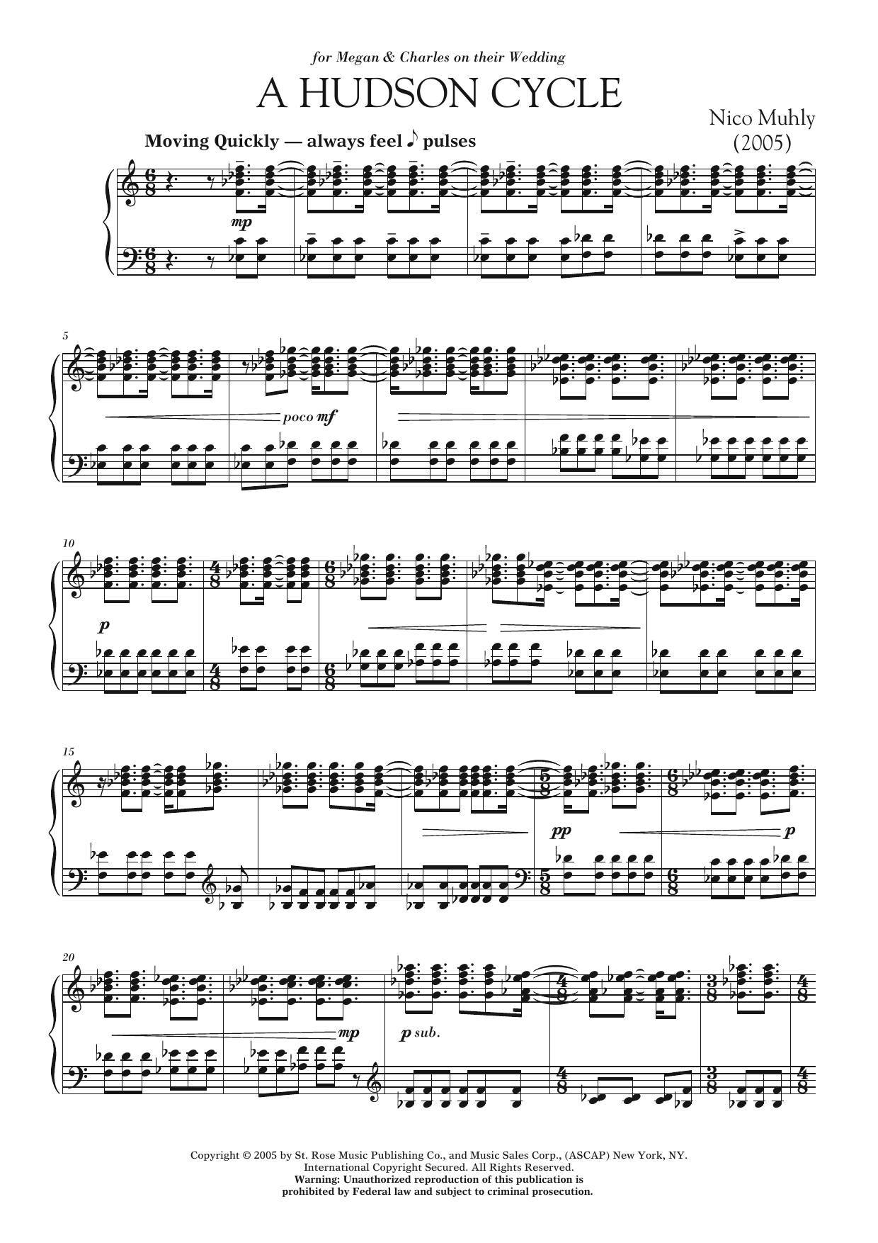 Learn to play Nico Muhly A Hudson Cycle sheet music for Piano Solo in minutes. Price: 7.8900$ Nico Muhly A Hudson Cycle sheet music notes and chords arranged for Piano Solo