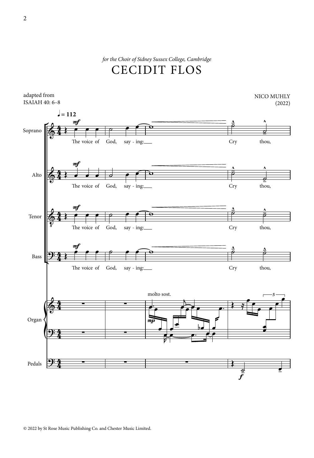 Nico Muhly Cecidit Flos sheet music notes and chords. Download Printable PDF.