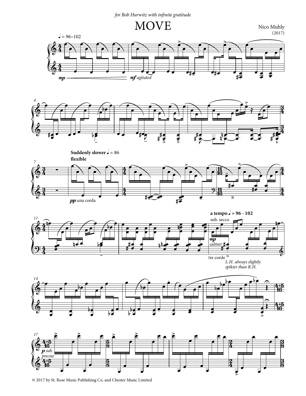 Nico Muhly Move sheet music notes and chords. Download Printable PDF.