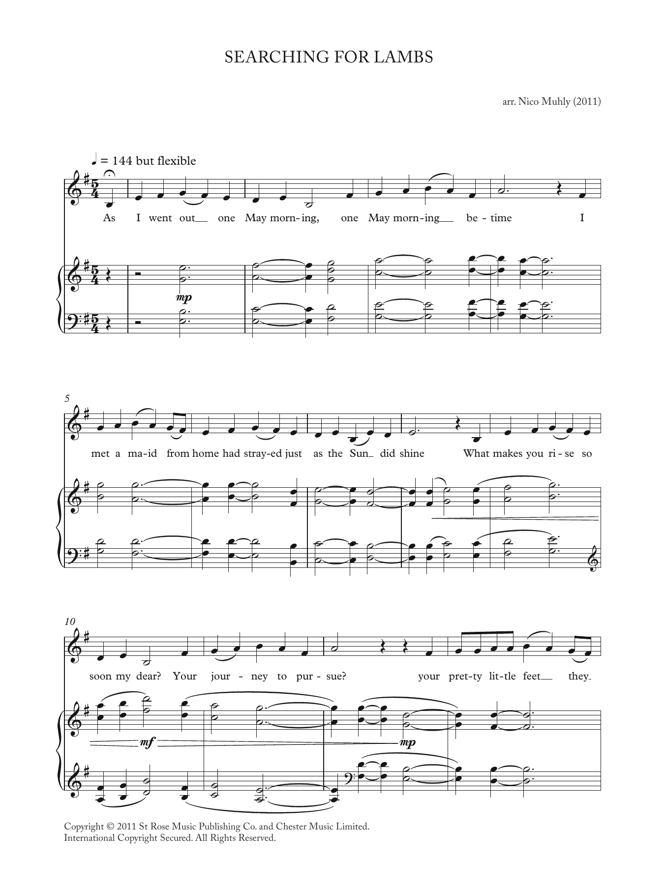 Learn to play Nico Muhly Searching For Lambs (from 'Four Traditional Songs') sheet music for Piano & Vocal in minutes. Price: 7.8900$ Nico Muhly Searching For Lambs (from 'Four Traditional Songs') sheet music notes and chords arranged for Piano & Vocal