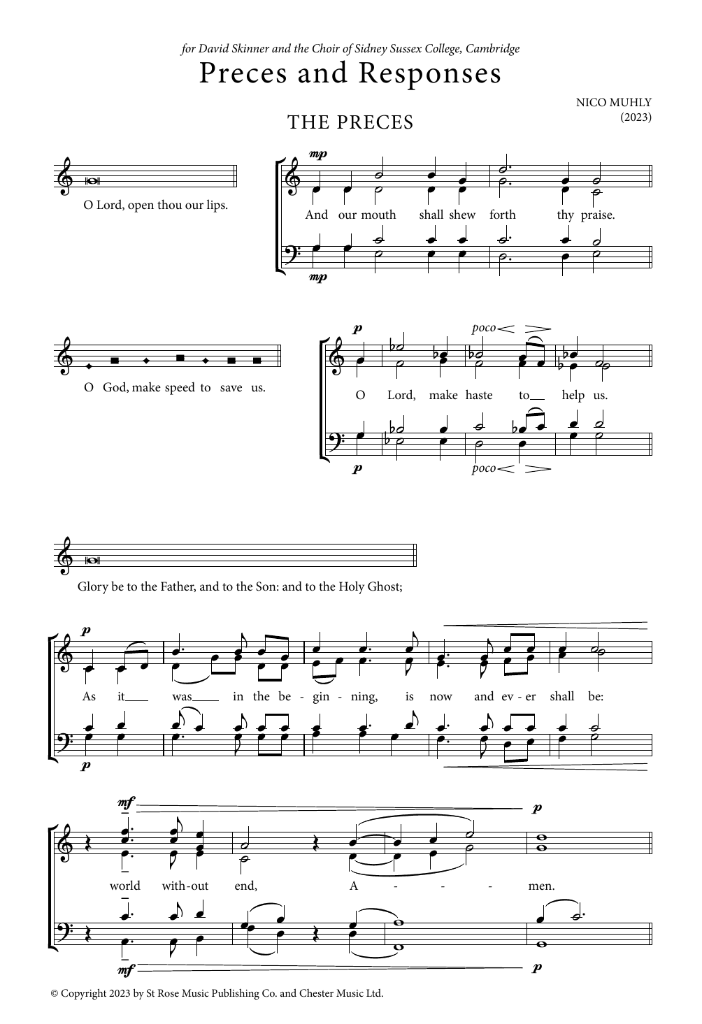 Learn to play Nico Muhly Sidney Responses sheet music for SATB Choir in minutes. Price: 4.7900$ Nico Muhly Sidney Responses sheet music notes and chords arranged for SATB Choir
