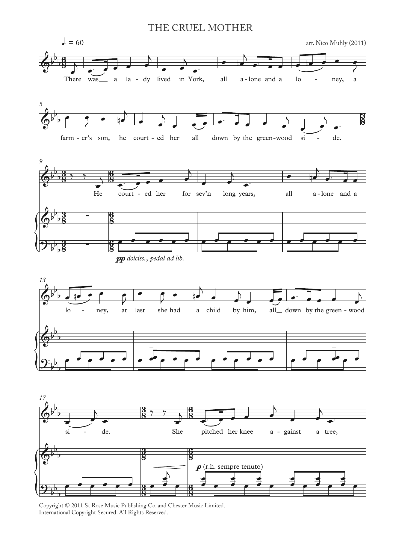 Learn to play Nico Muhly The Cruel Mother (from 'Four Traditional Songs') sheet music for Piano & Vocal in minutes. Price: 7.8900$ Nico Muhly The Cruel Mother (from 'Four Traditional Songs') sheet music notes and chords arranged for Piano & Vocal