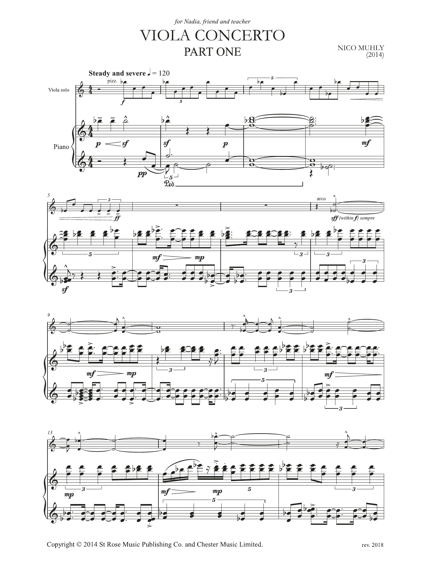 Learn to play Nico Muhly Viola Concerto (Viola and Piano Reduction) sheet music for Viola Solo in minutes. Price: 32.9900$ Nico Muhly Viola Concerto (Viola and Piano Reduction) sheet music notes and chords arranged for Viola Solo