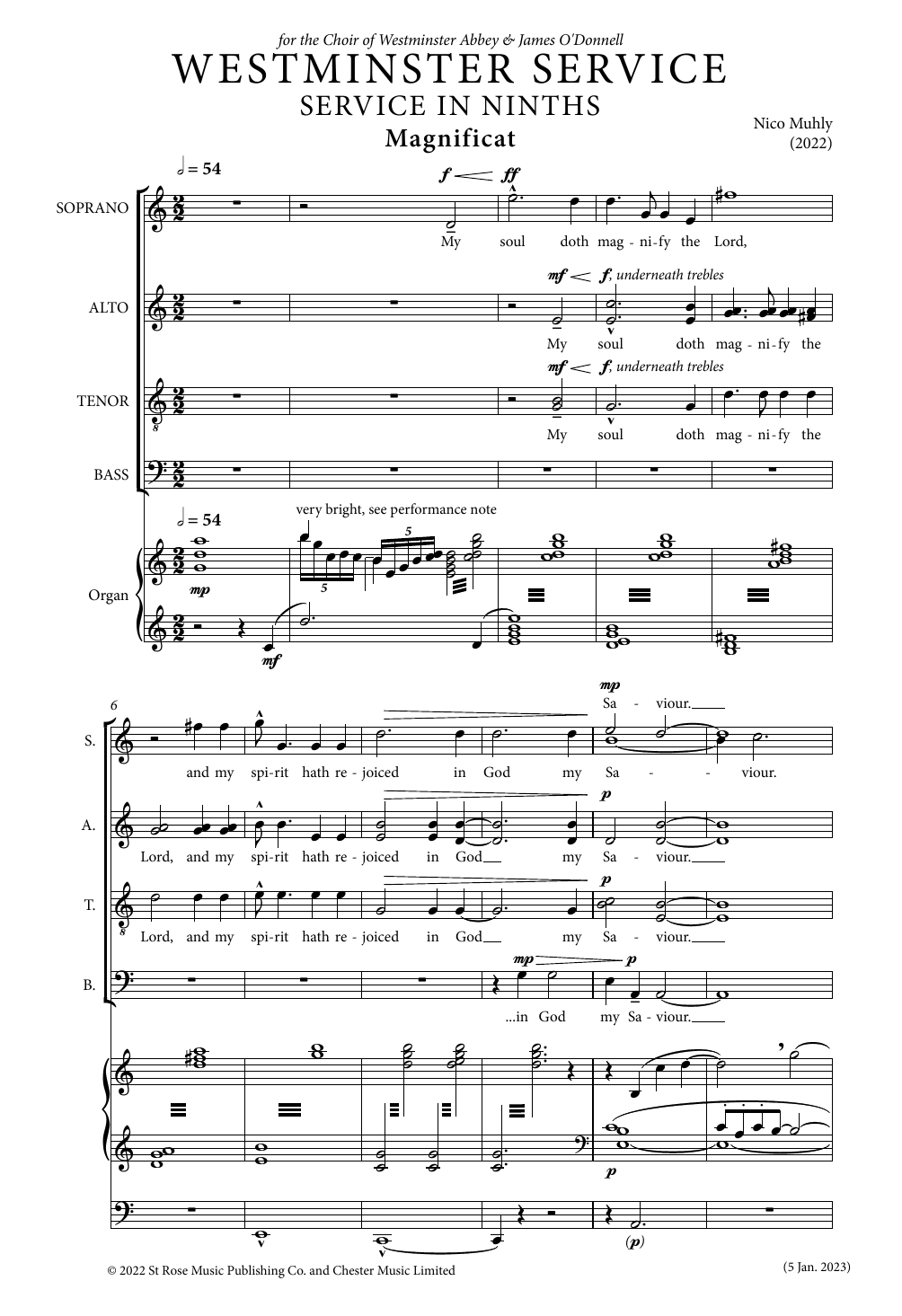 Nico Muhly Westminster Service sheet music notes and chords. Download Printable PDF.