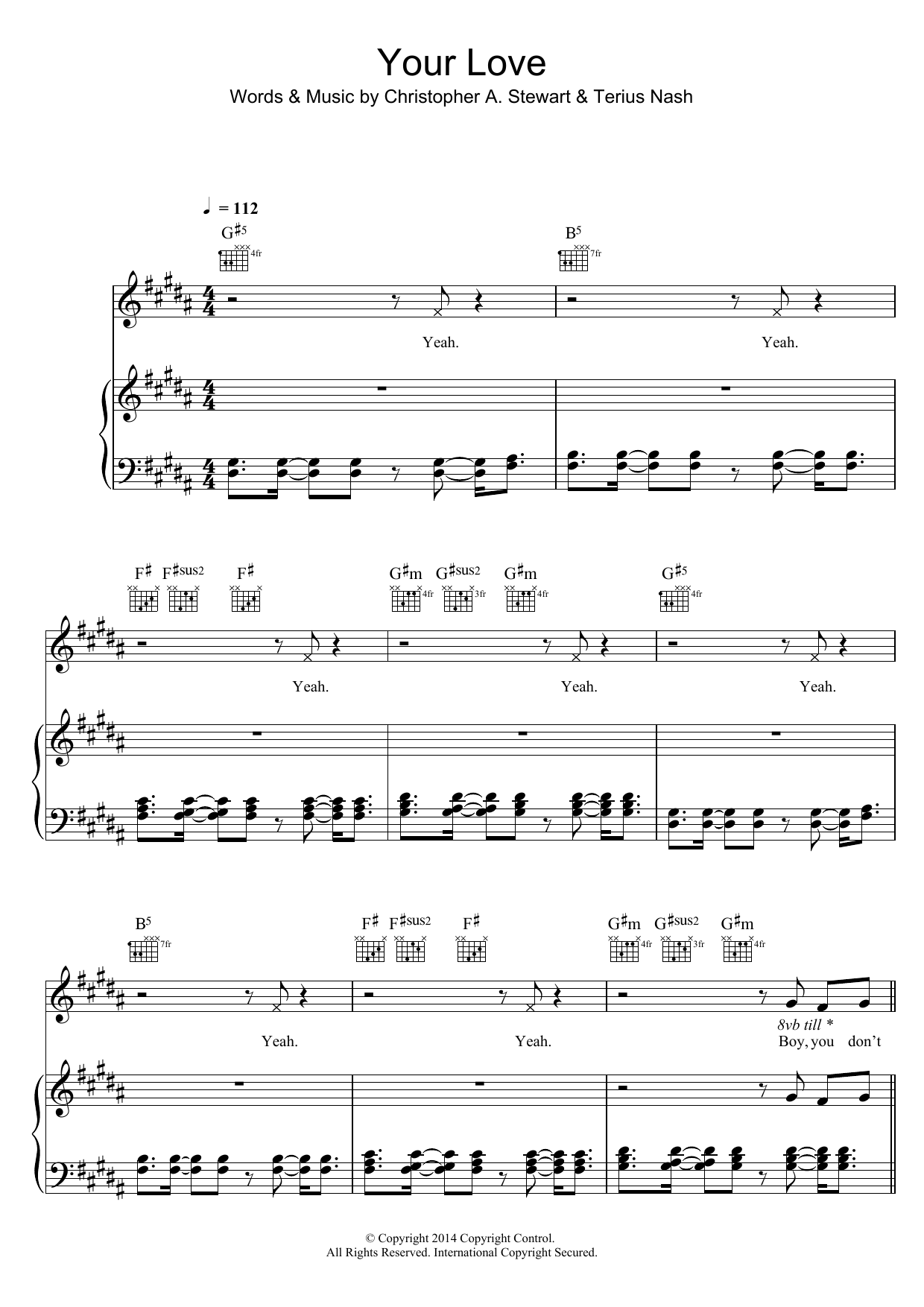 Learn to play Nicole Scherzinger Your Love sheet music for Piano, Vocal & Guitar Chords in minutes. Price: 7.8900$ Nicole Scherzinger Your Love sheet music notes and chords arranged for Piano, Vocal & Guitar Chords