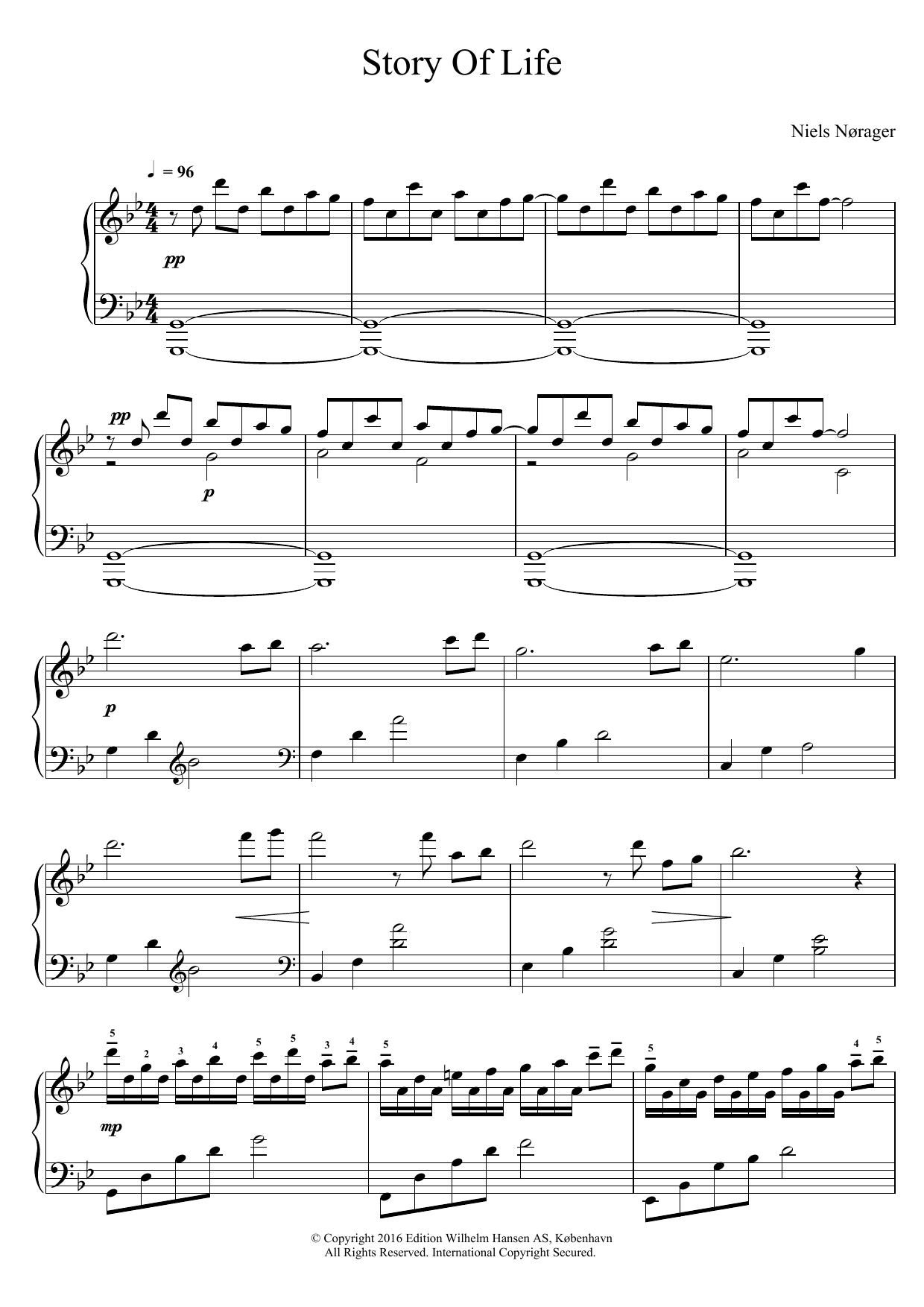 Learn to play Niels Nørager Story Of Life sheet music for Piano Solo in minutes. Price: 7.8900$ Niels Nørager Story Of Life sheet music notes and chords arranged for Piano Solo
