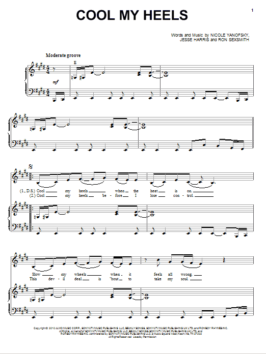 Learn to play Nikki Yanofsky Cool My Heels sheet music for Piano & Vocal in minutes. Price: 7.8900$ Nikki Yanofsky Cool My Heels sheet music notes and chords arranged for Piano & Vocal