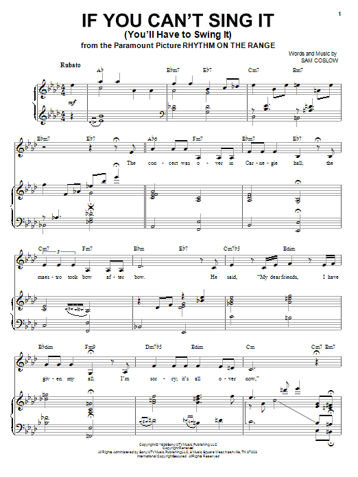 Learn to play Nikki Yanofsky If You Can't Sing It (You'll Have To Swing It) sheet music for Piano & Vocal in minutes. Price: 7.8900$ Nikki Yanofsky If You Can't Sing It (You'll Have To Swing It) sheet music notes and chords arranged for Piano & Vocal