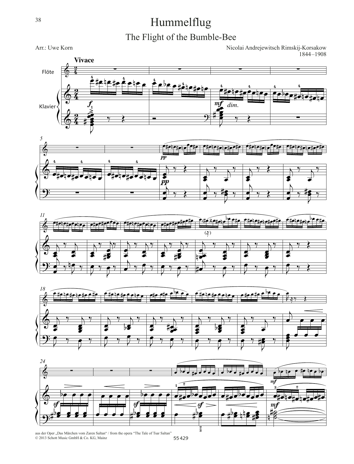 Learn to play Nikolai Rimsky-Korsakov The Flight of the Bumble-bee sheet music for Woodwind Solo in minutes. Price: 4.4900$ Nikolai Rimsky-Korsakov The Flight of the Bumble-bee sheet music notes and chords arranged for Woodwind Solo