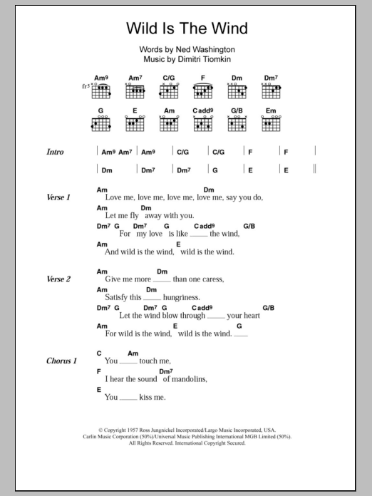 Nina Simone Wild Is The Wind sheet music notes and chords. Download Printable PDF.