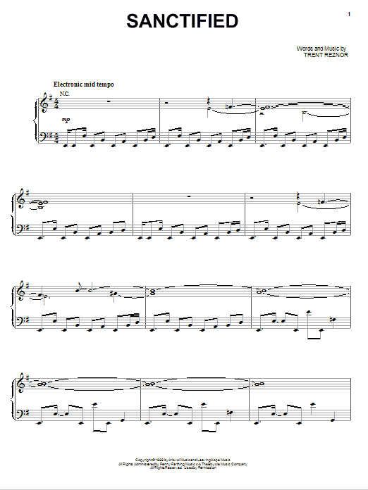 Learn to play Nine Inch Nails Sanctified sheet music for Piano, Vocal & Guitar Chords (Right-Hand Melody) in minutes. Price: 7.8900$ Nine Inch Nails Sanctified sheet music notes and chords arranged for Piano, Vocal & Guitar Chords (Right-Hand Melody)