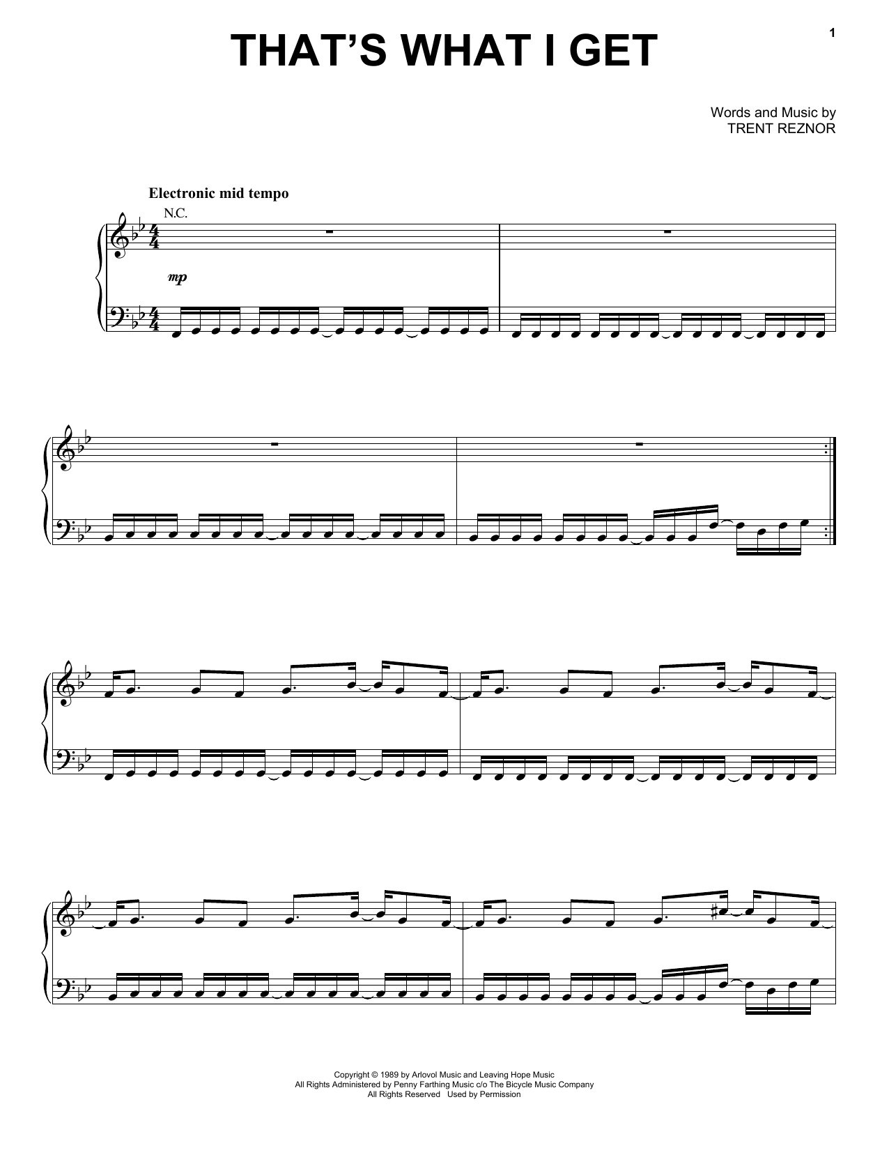 Learn to play Nine Inch Nails That's What I Get sheet music for Piano, Vocal & Guitar Chords (Right-Hand Melody) in minutes. Price: 7.8900$ Nine Inch Nails That's What I Get sheet music notes and chords arranged for Piano, Vocal & Guitar Chords (Right-Hand Melody)