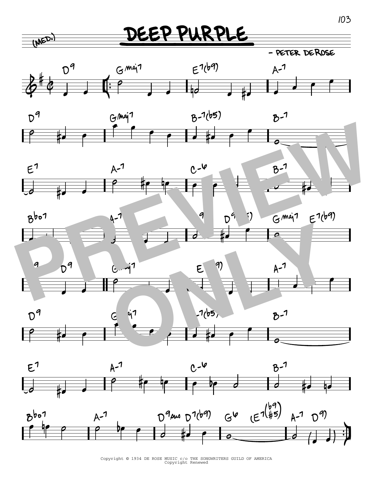 Learn to play Nino Tempo & April Stevens Deep Purple sheet music for Real Book – Melody & Chords in minutes. Price: 5.9900$ Nino Tempo & April Stevens Deep Purple sheet music notes and chords arranged for Real Book – Melody & Chords