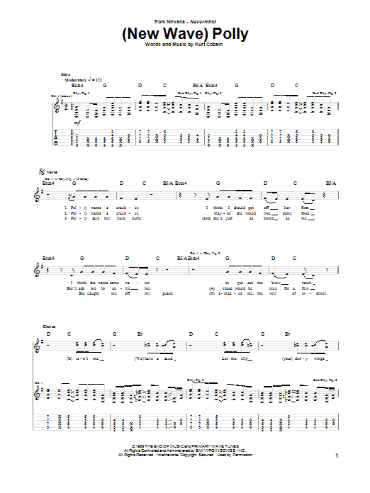 Nirvana (New Wave) Polly sheet music notes and chords. Download Printable PDF.