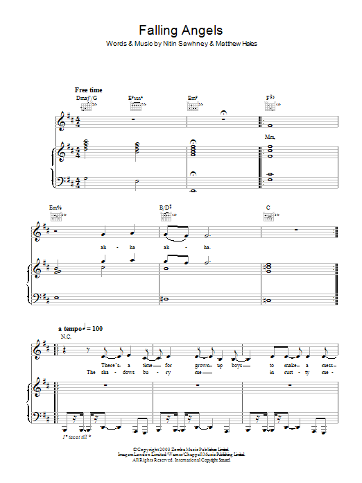 Learn to play Nitin Sawhney Falling Angels sheet music for Piano, Vocal & Guitar Chords in minutes. Price: 7.8900$ Nitin Sawhney Falling Angels sheet music notes and chords arranged for Piano, Vocal & Guitar Chords