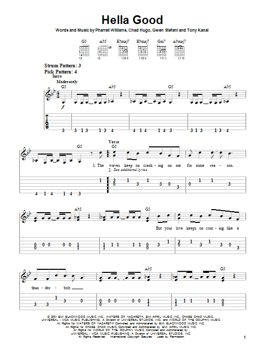 No Doubt Hella Good sheet music notes and chords. Download Printable PDF.