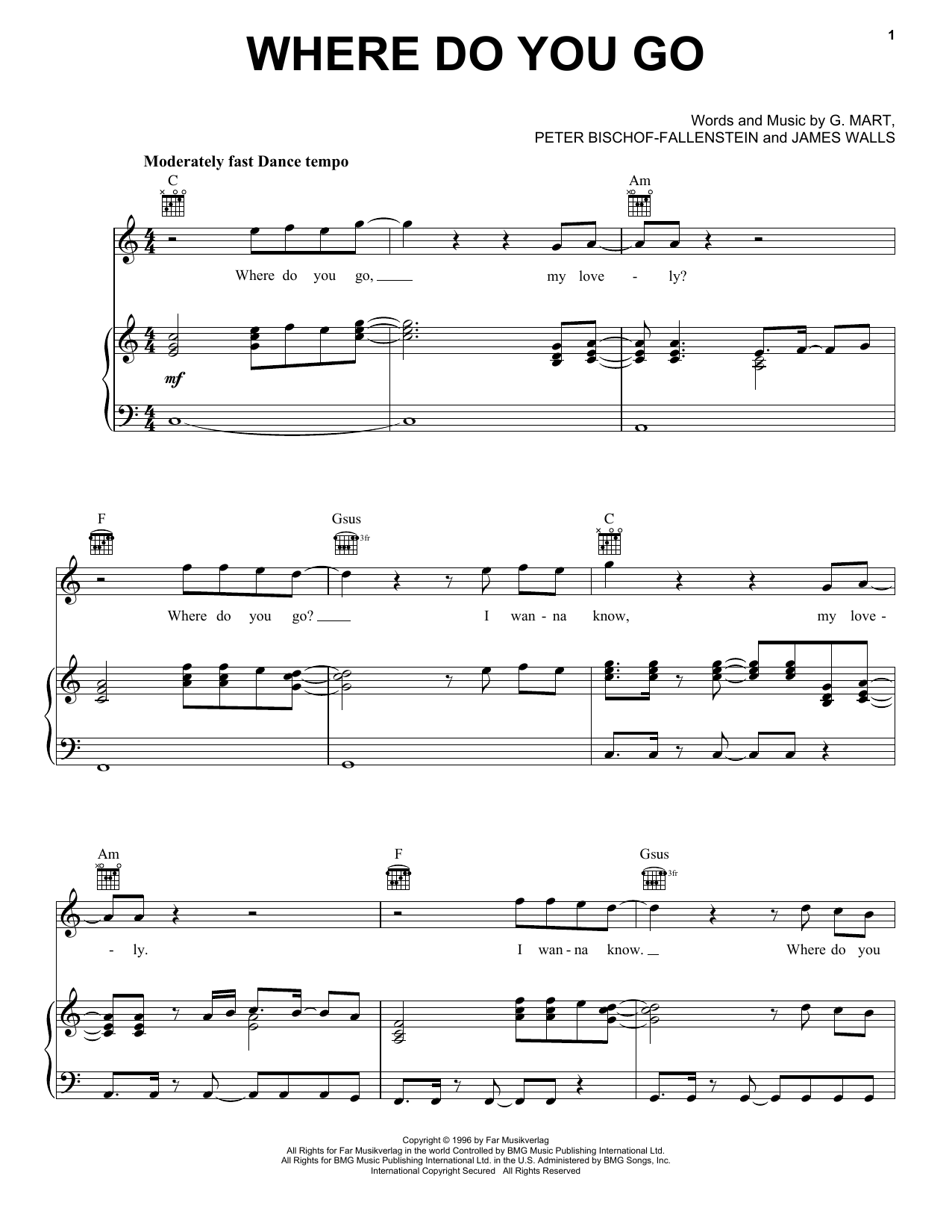 No Mercy Where Do You Go sheet music notes and chords. Download Printable PDF.