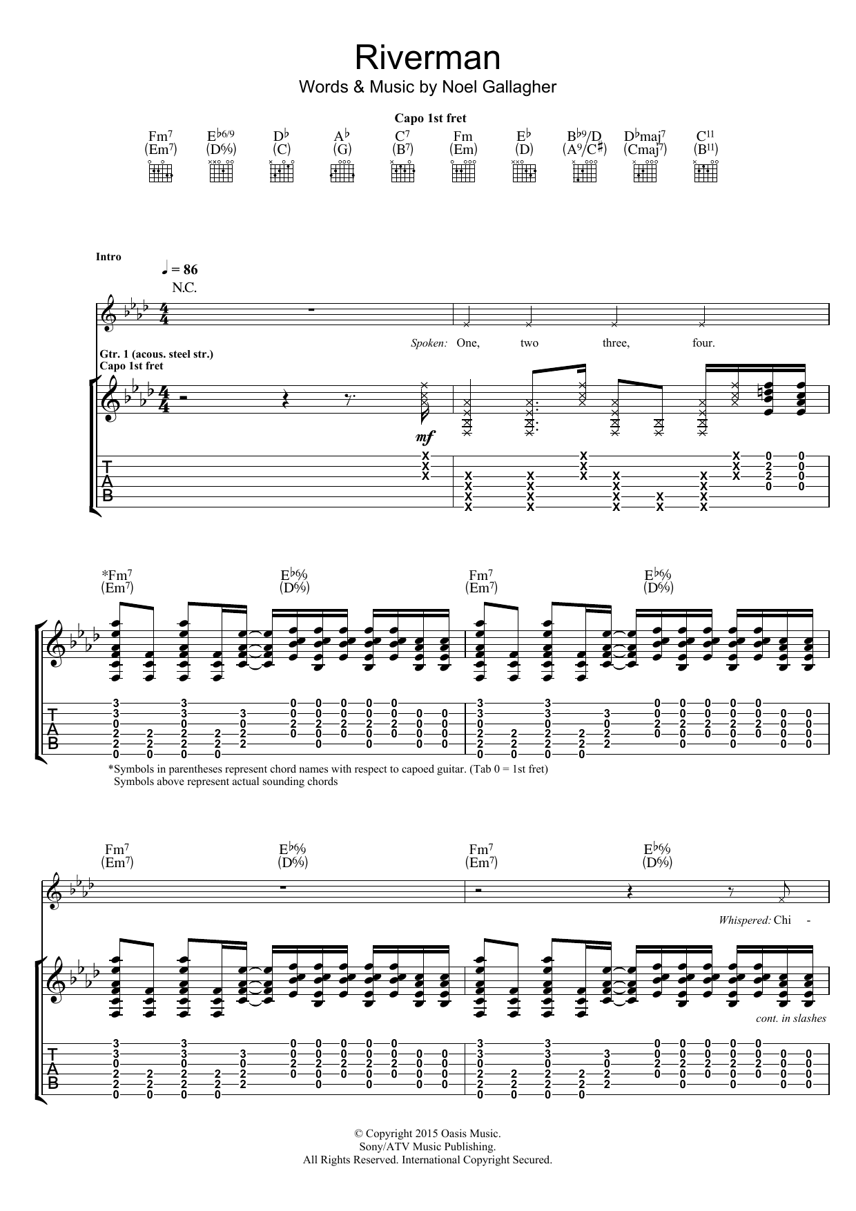 Learn to play Noel Gallagher's High Flying Birds Riverman sheet music for Guitar Tab in minutes. Price: 7.8900$ Noel Gallagher's High Flying Birds Riverman sheet music notes and chords arranged for Guitar Tab