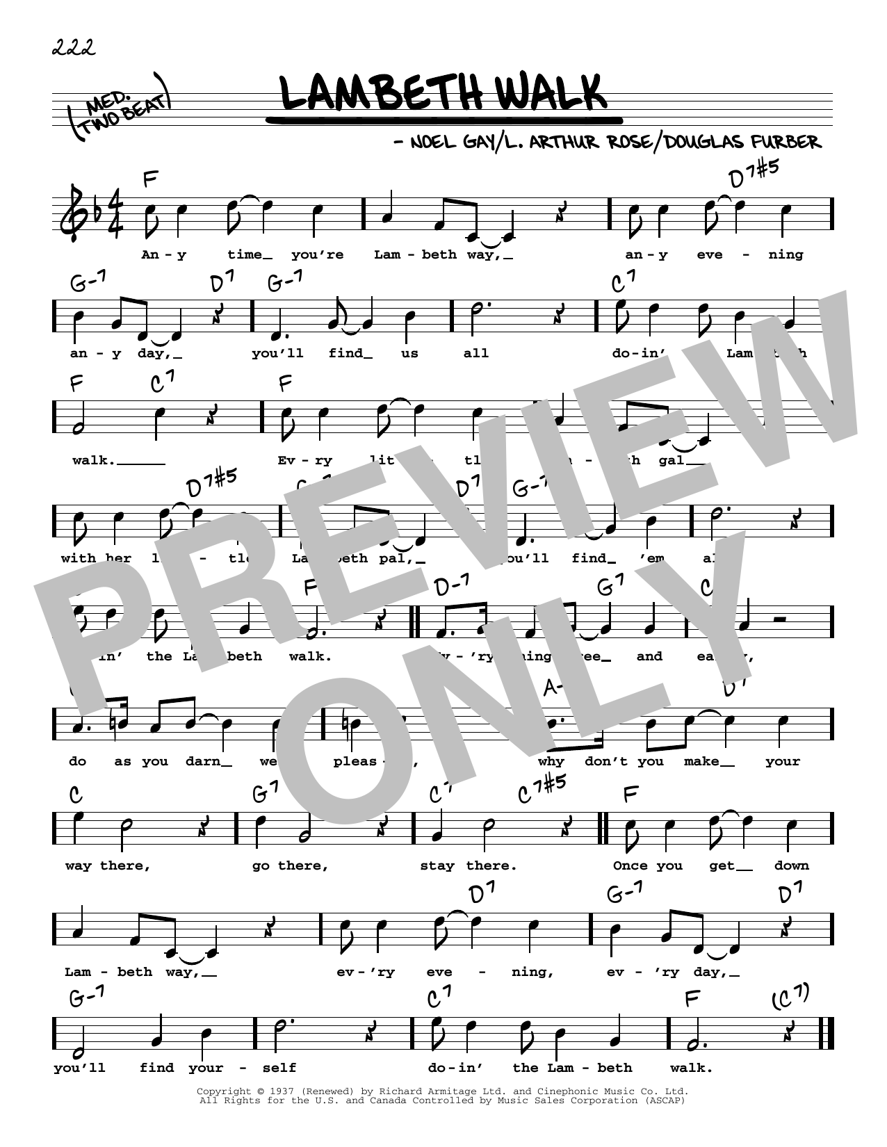 Noel Gay Lambeth Walk (High Voice) sheet music notes and chords. Download Printable PDF.