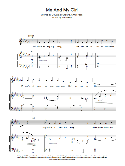 Noel Gay Me And My Girl sheet music notes and chords. Download Printable PDF.