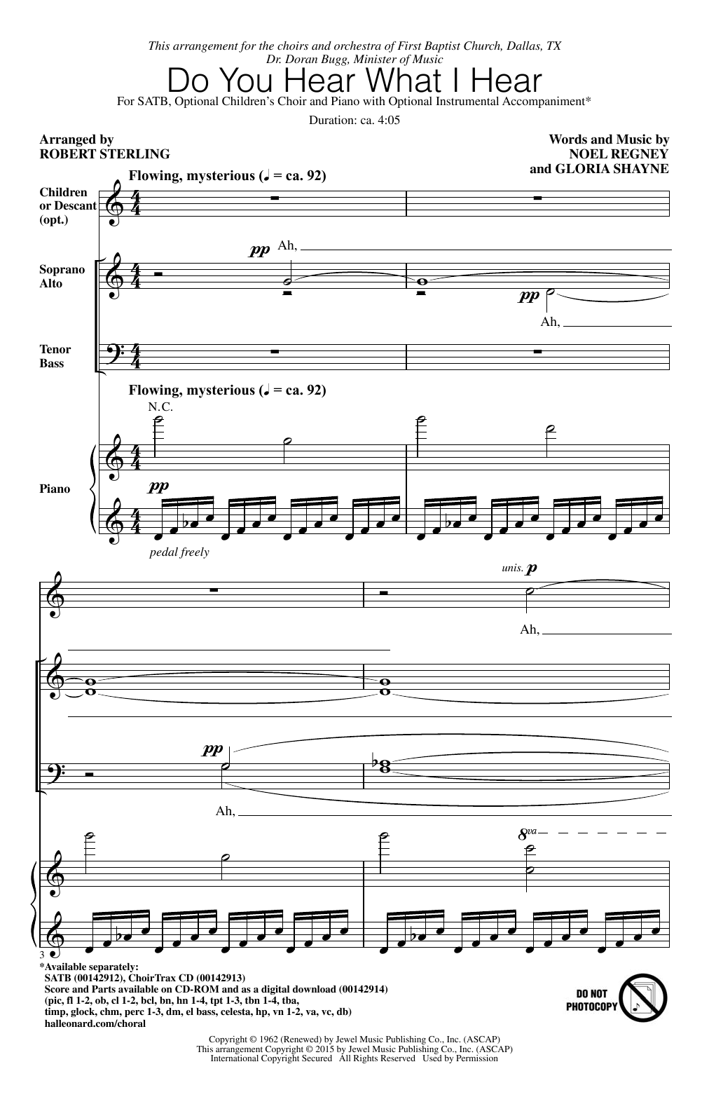 Robert Sterling Do You Hear What I Hear sheet music notes and chords. Download Printable PDF.