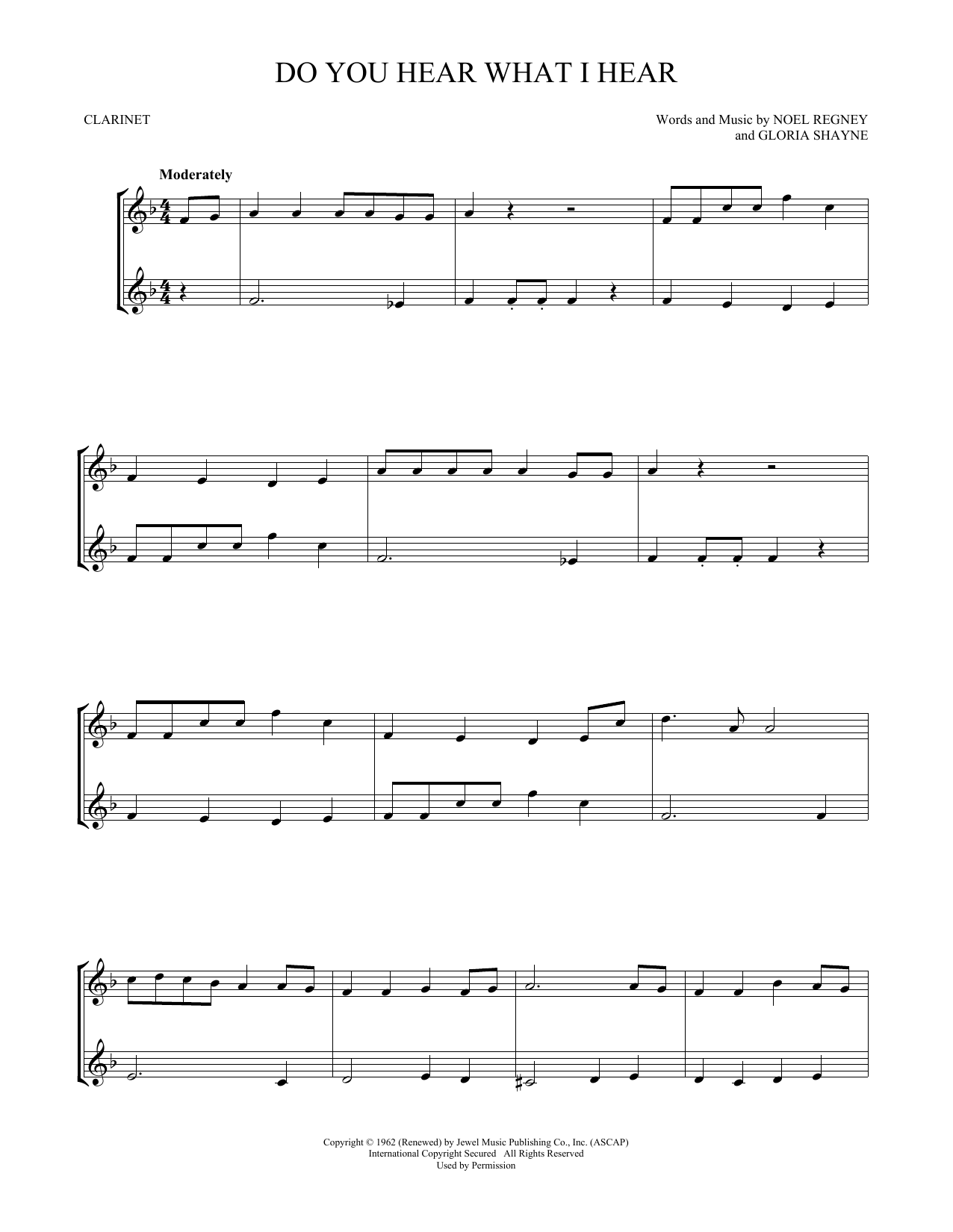 Noel Regney & Gloria Shayne Do You Hear What I Hear sheet music notes and chords. Download Printable PDF.