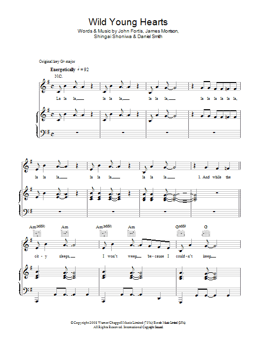 Noisettes Wild Young Hearts sheet music notes and chords. Download Printable PDF.