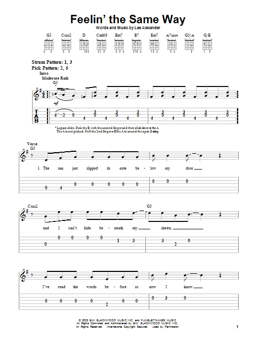 Norah Jones Feelin' The Same Way sheet music notes and chords. Download Printable PDF.