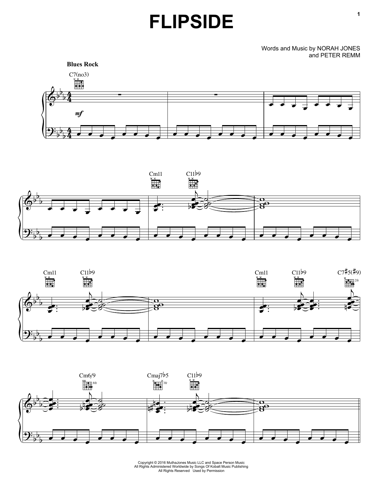 Norah Jones Flipside sheet music notes and chords. Download Printable PDF.