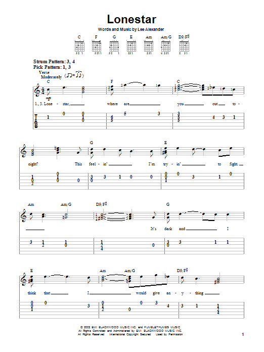 Norah Jones Lonestar sheet music notes and chords. Download Printable PDF.