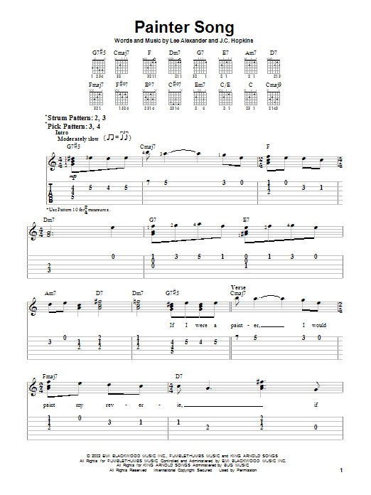 Norah Jones Painter Song sheet music notes and chords arranged for Piano, Vocal & Guitar Chords (Right-Hand Melody)