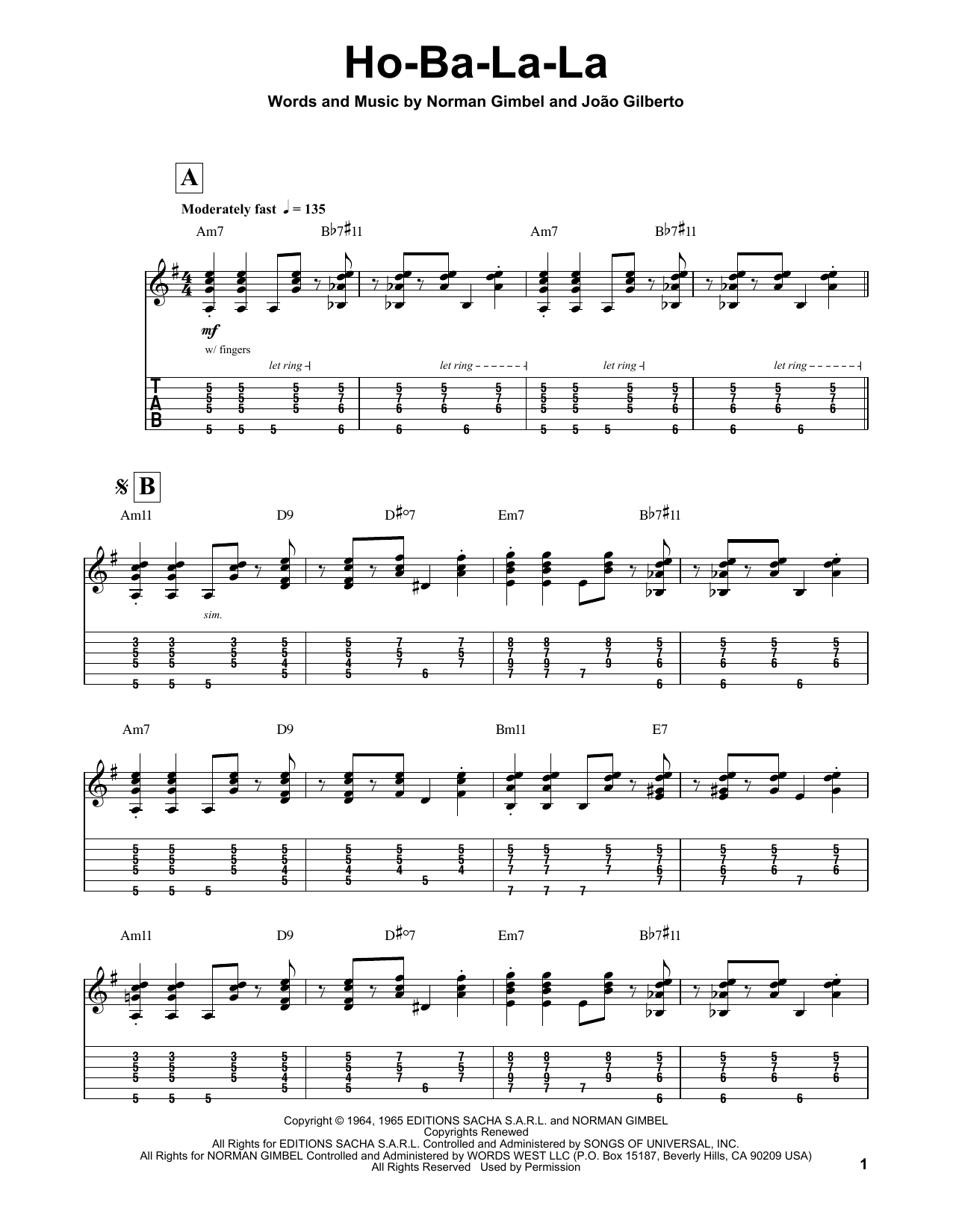 Norman Gimbel Ho-Ba-La-La sheet music notes and chords. Download Printable PDF.