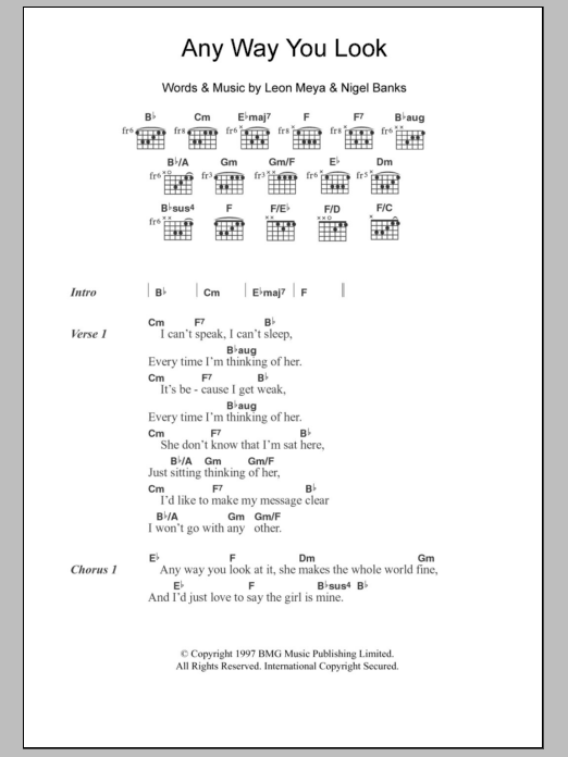 Northern Uproar Any Way You Look sheet music notes and chords. Download Printable PDF.