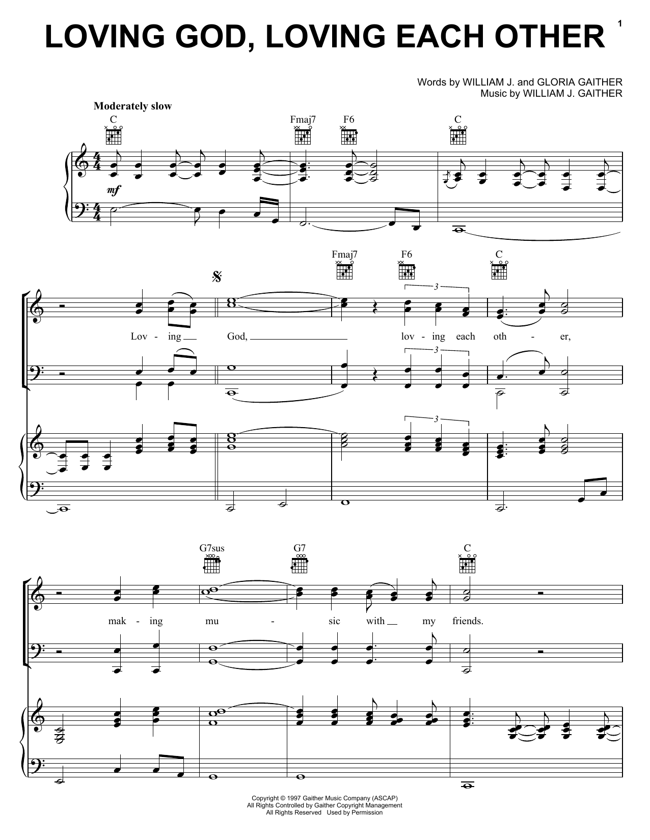 Learn to play Oak Ridge Boys Loving God, Loving Each Other sheet music for Piano, Vocal & Guitar Chords (Right-Hand Melody) in minutes. Price: 7.8900$ Oak Ridge Boys Loving God, Loving Each Other sheet music notes and chords arranged for Piano, Vocal & Guitar Chords (Right-Hand Melody)