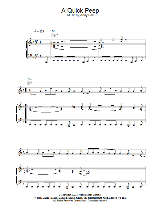 Learn to play Oasis A Quick Peep sheet music for Piano, Vocal & Guitar Chords in minutes. Price: 7.8900$ Oasis A Quick Peep sheet music notes and chords arranged for Piano, Vocal & Guitar Chords