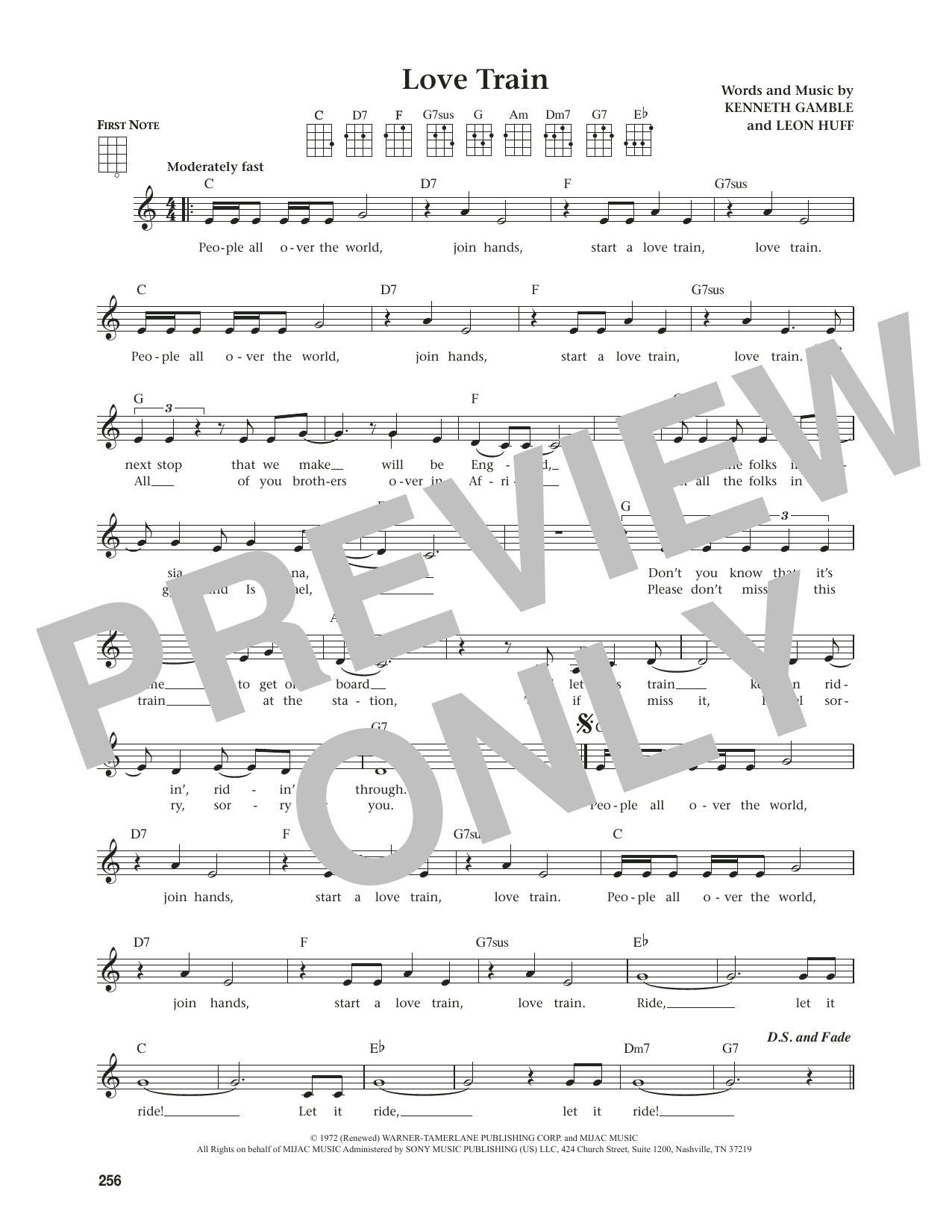 O'Jays Love Train (from The Daily Ukulele) (arr. Jim Beloff) sheet music notes and chords. Download Printable PDF.