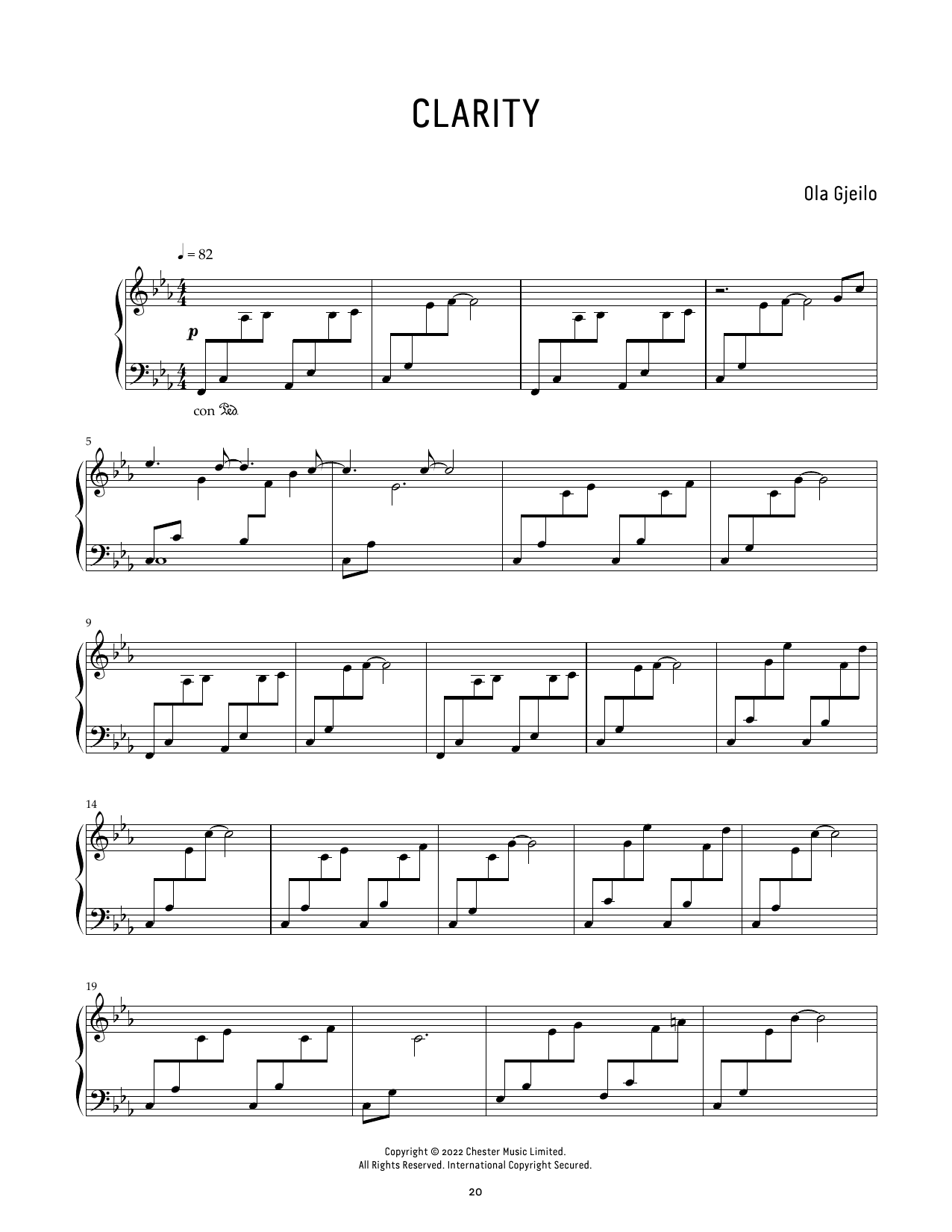 Ola Gjeilo Clarity sheet music notes and chords. Download Printable PDF.