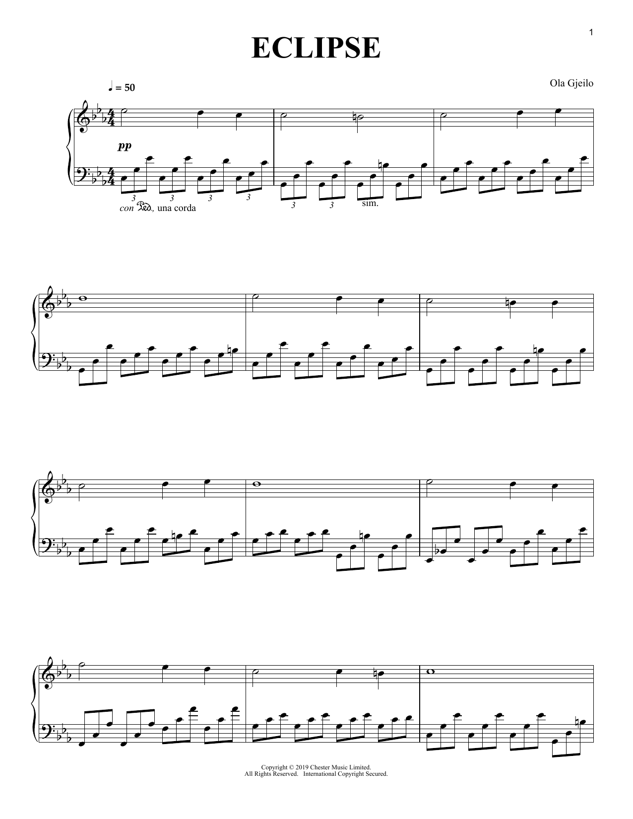 Learn to play Ola Gjeilo Eclipse sheet music for Piano Solo in minutes. Price: 7.8900$ Ola Gjeilo Eclipse sheet music notes and chords arranged for Piano Solo
