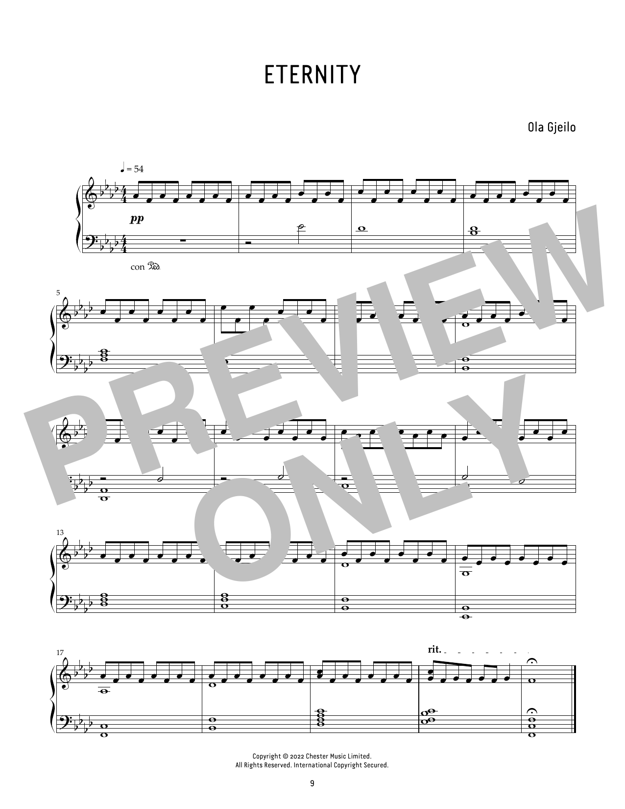 Learn to play Ola Gjeilo Eternity sheet music for Piano Solo in minutes. Price: 7.8900$ Ola Gjeilo Eternity sheet music notes and chords arranged for Piano Solo