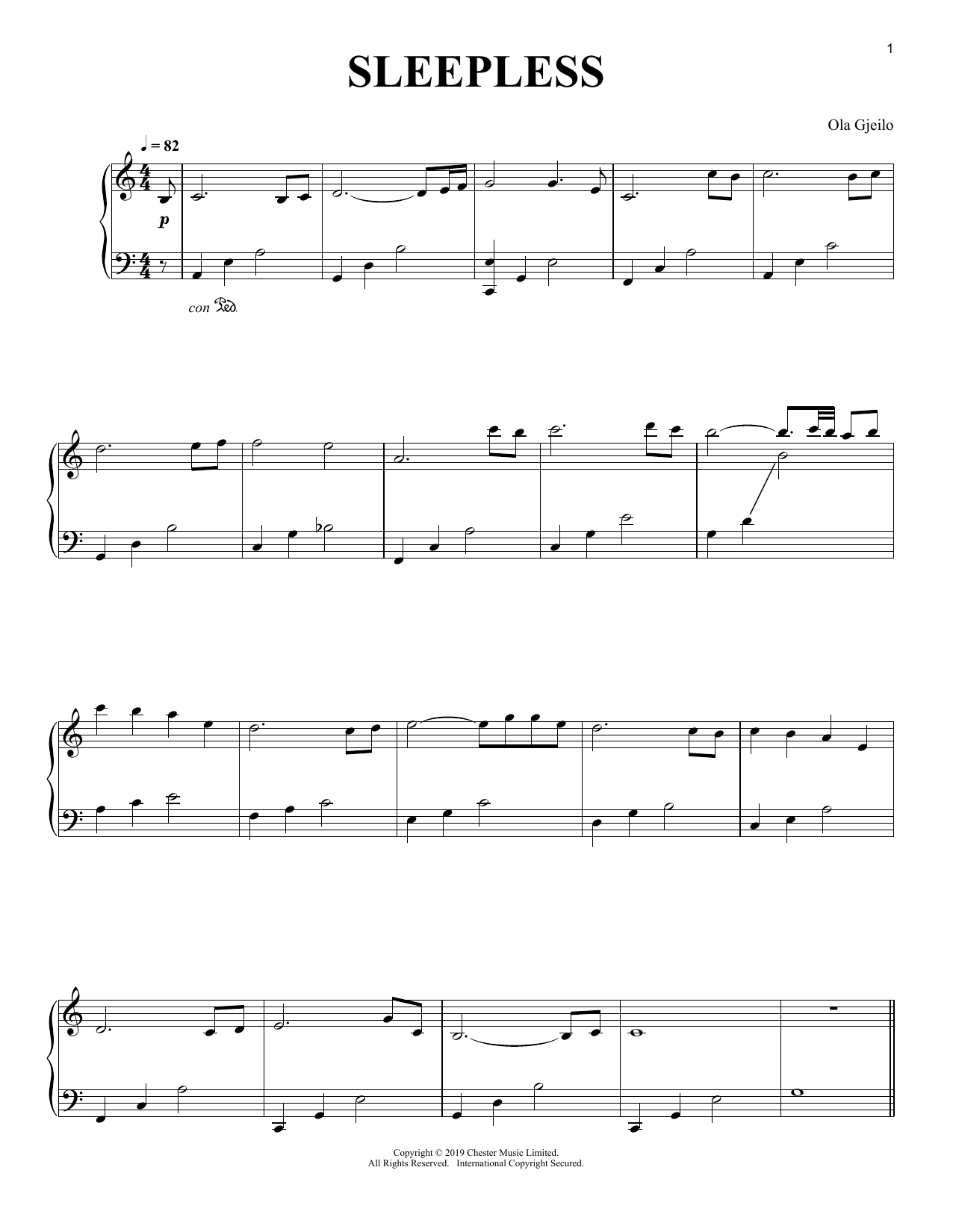 Learn to play Ola Gjeilo Sleepless sheet music for Piano Solo in minutes. Price: 7.8900$ Ola Gjeilo Sleepless sheet music notes and chords arranged for Piano Solo