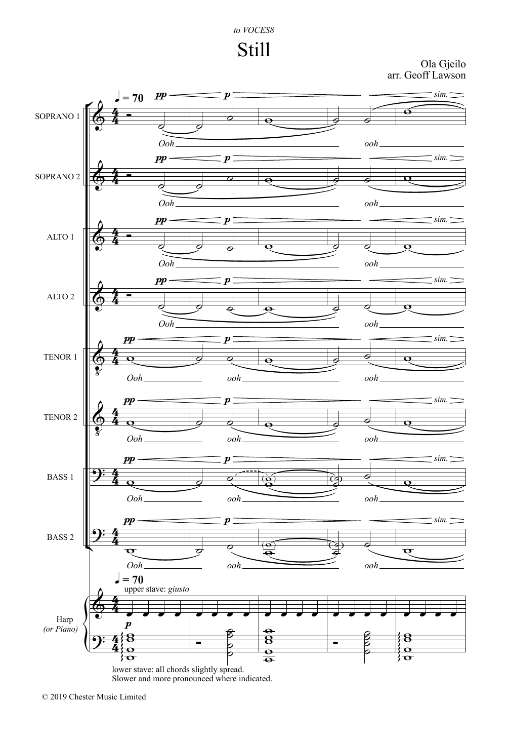 Ola Gjeilo Still (arr. Geoff Lawson) sheet music notes and chords. Download Printable PDF.