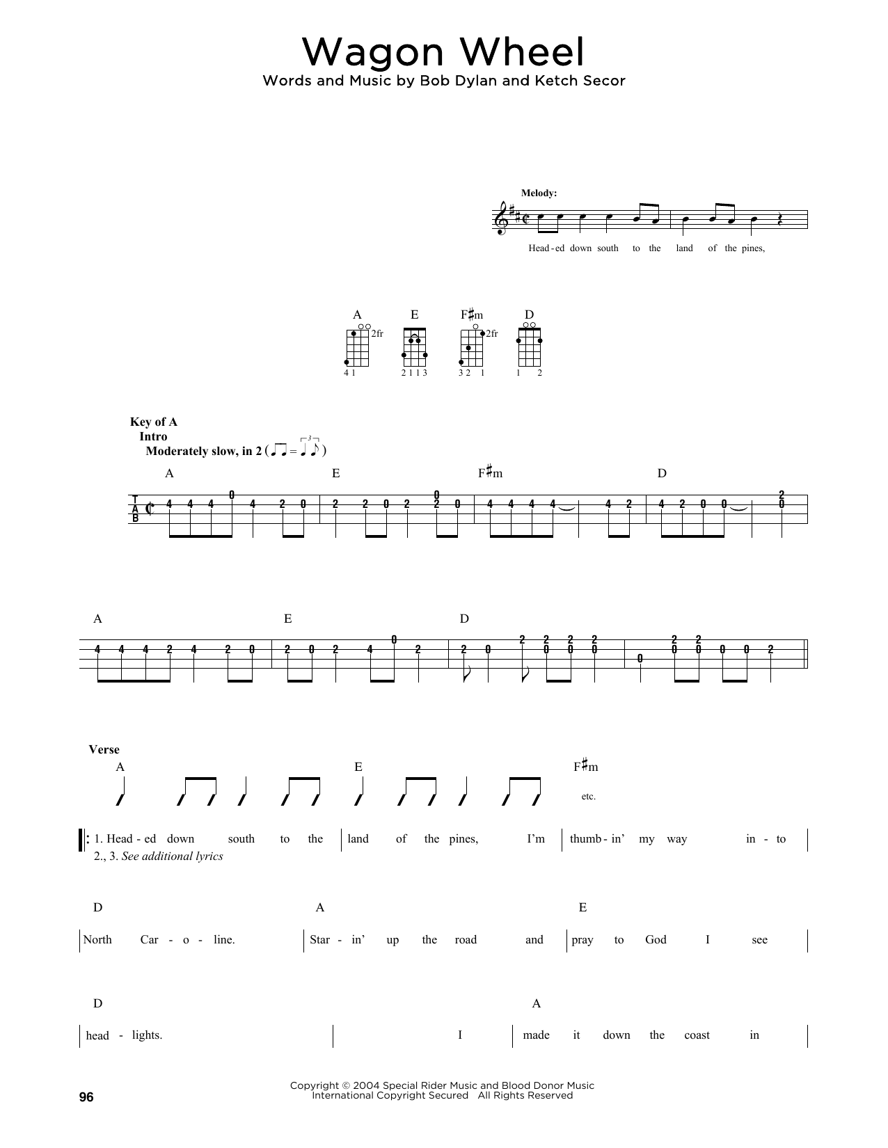 Old Crow Medicine Show Wagon Wheel (arr. Fred Sokolow) sheet music notes and chords. Download Printable PDF.