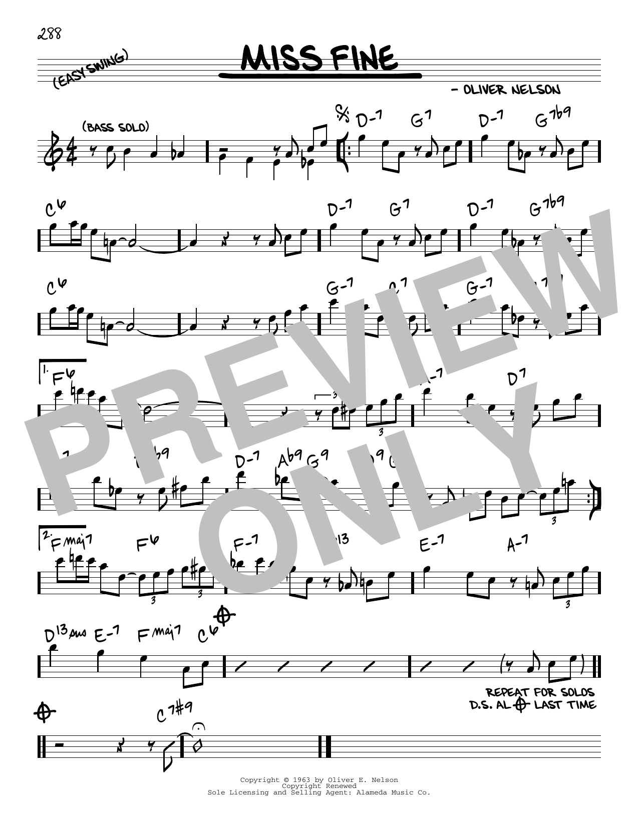 Learn to play Oliver Nelson Miss Fine sheet music for Real Book – Melody & Chords in minutes. Price: 5.9900$ Oliver Nelson Miss Fine sheet music notes and chords arranged for Real Book – Melody & Chords